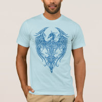 Phoenix tribal bleu décoré