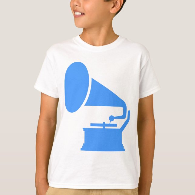 T-shirt Phonographe - Bleu Bébé (Devant)