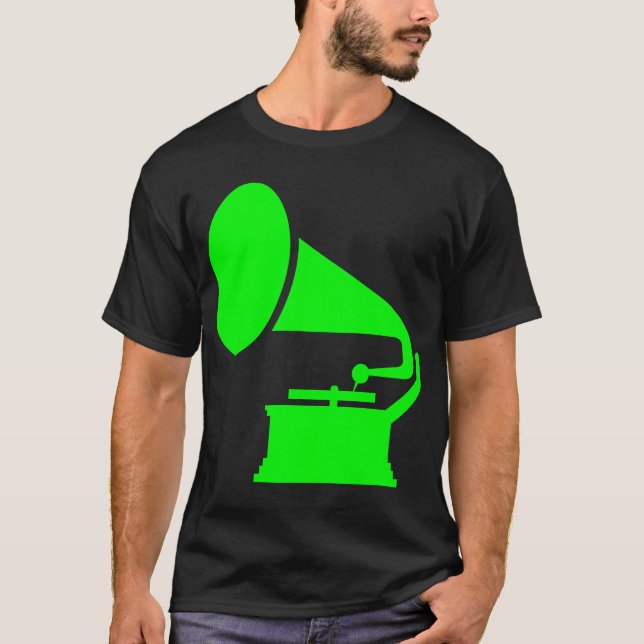 T-shirt Phonographe - Vert (Devant)