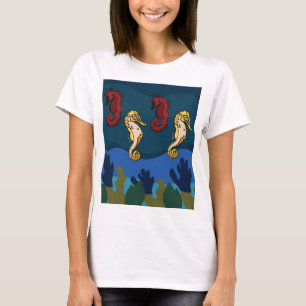 T-shirt Phoque Cheval Marin Vie Océanique Poisson Animal