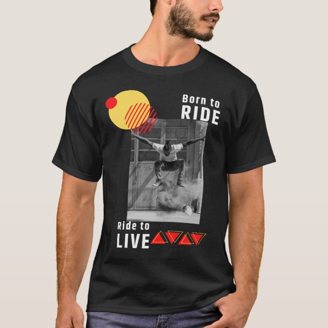 T-shirt Photo abstraite moderne avec citation sur le patin (Devant)