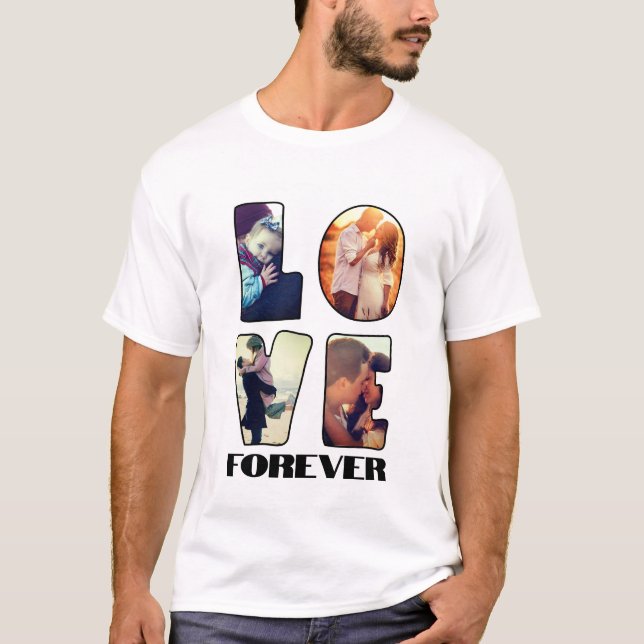 T-shirt photo amour forme typographique (Devant)