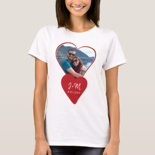 T-shirt Photo amour paraphes coeur rouge Valentine
