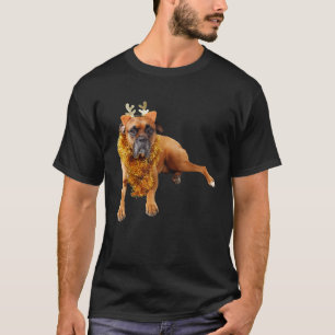 T-shirt Photo Boxer Drôle Costume de Renne Andouillers Noë