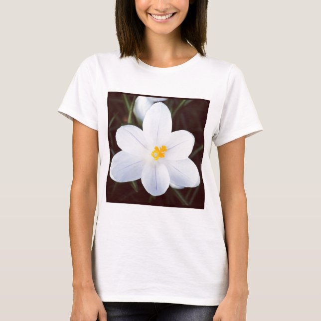 T-shirt Photo carré - Crocus Blanc (Devant)