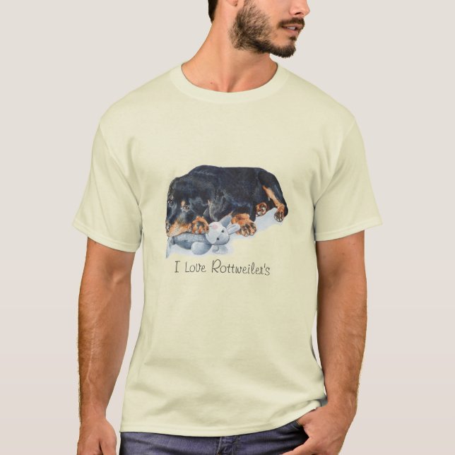 T-shirt photo chiot bouddling teddy rottweiler chien (Devant)