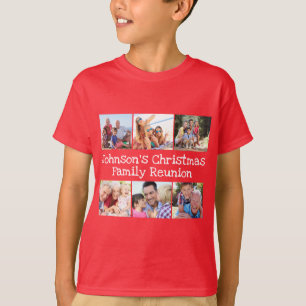 T-shirt Photo Collage Famille de Noël Retrouvailles Enfant