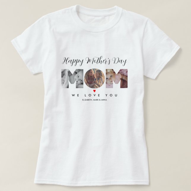 T-shirt Photo Collage Fête des mères Mère Cadeaux personna (Design devant)