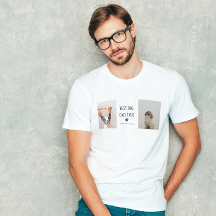 T-shirt Photo Collage moderne Meilleur Papa Chien Jamais