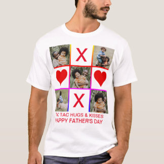 T-shirt Photo Collage Tic Tac Toe Hugs Fête des pères Bais