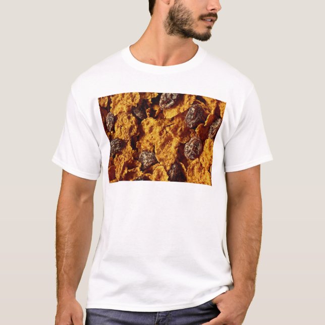 T-shirt Photo de céréale de raisin sec et de son (Devant)