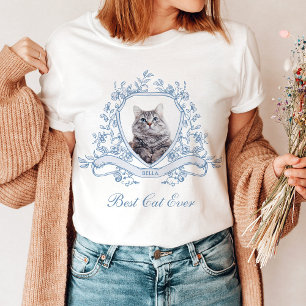 T-shirt Photo de chat dans une crête de Chinoiserie   Meil