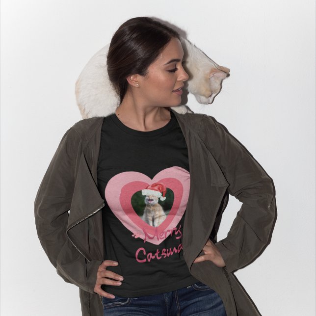 T-shirt Photo de chat personnalisée de Noël amusante avec  (Créateur téléchargé)