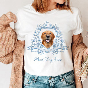 T-shirt Photo de chien dans une crête de Chinoiserie   Mei