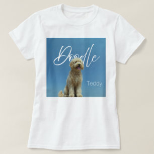 T-shirt Photo de chien gribouillé à nom personnalisé sous