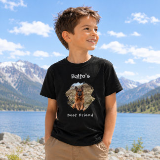 T-shirt Photo de chien meilleur ami Noir