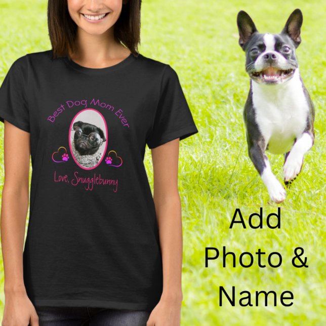 T-shirt Photo de chien Meilleur chien Maman Jamais Emprein (Créateur téléchargé)