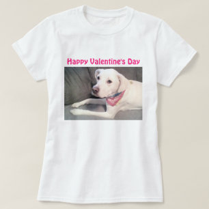 T-shirt Photo de chiot blanc mignon pour la Saint-Valentin