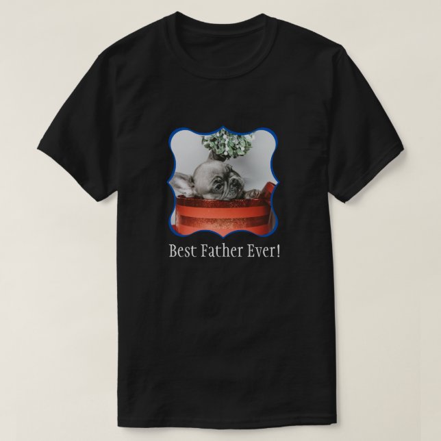 T-shirt Photo de famille du meilleur père personnalisée (Design devant)