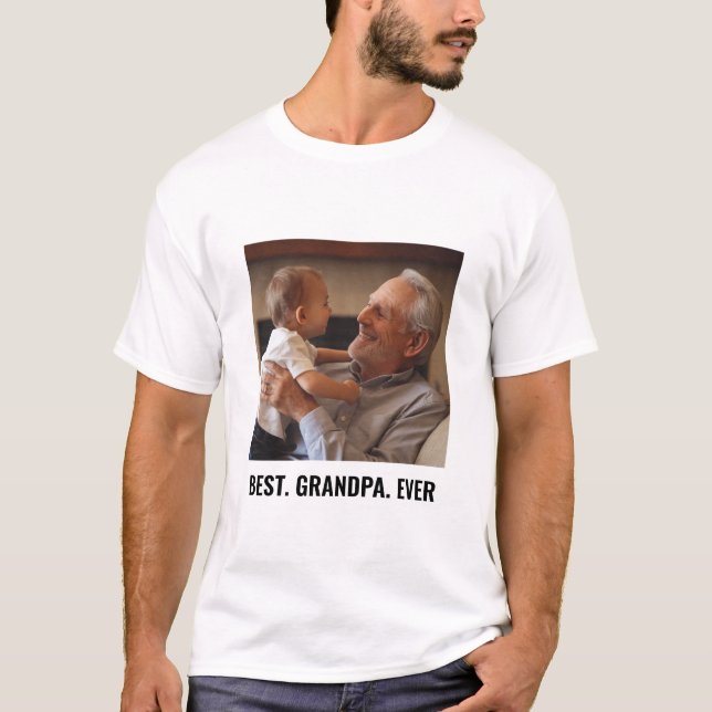 T-shirt Photo de famille personnalisée du meilleur grand-p (Devant)