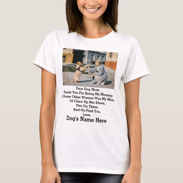 T-shirt Photo de jour de la mère de chien personnalisée mo (Devant)