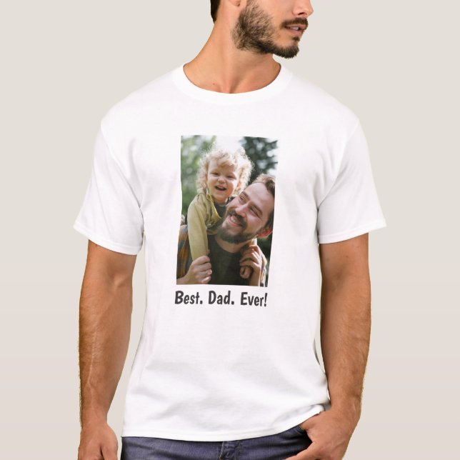 T-shirt photo de la famille du meilleur papa (Devant)