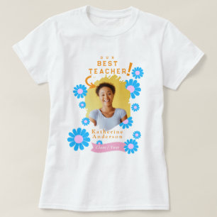 T-shirt Photo de la meilleure enseignante Daisy Blanc