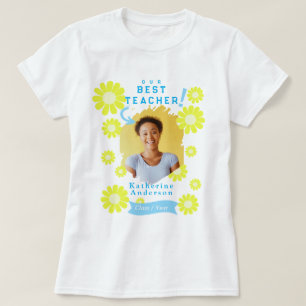 T-shirt Photo de la meilleure enseignante Daisy Blanc
