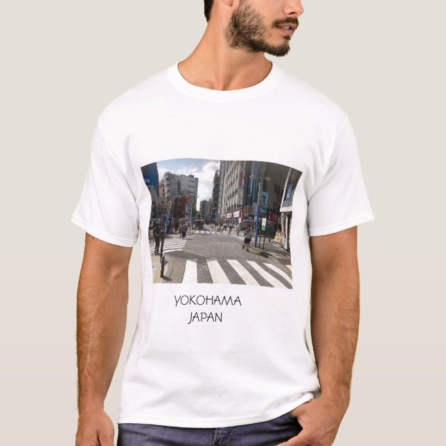 T-shirt Photo de la ville de Yokohama, JAPON Fleece Bla (Devant)