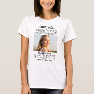 T-shirt Photo de Maman Fièrre Diplômé Parent Personnalisé