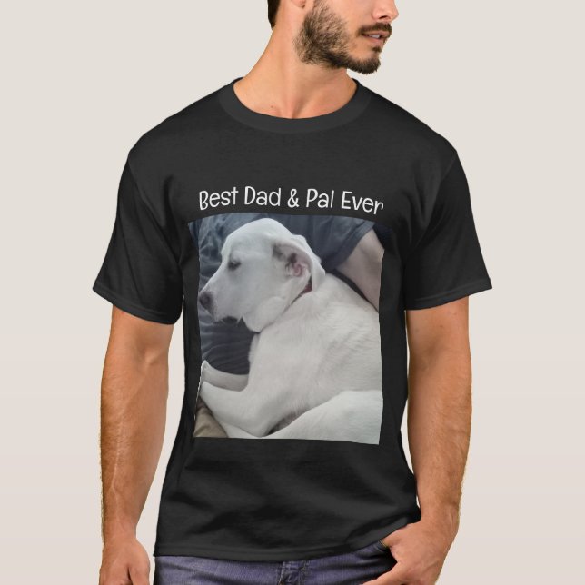 T-shirt Photo de mignon chien avec le meilleur pote jamais (Devant)