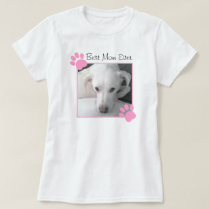 T-shirt Photo de mignonne chien rose pattes Meilleure mama