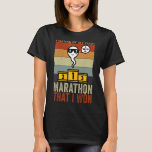 T-shirt Photo De Mon Premier Marathon Que J'Ai Gagné Humou