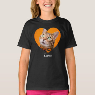 T-shirt Photo de nom et cœur avec typographie moderne mign
