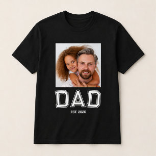 T-shirt Photo de papa minimal année d'établissement Nouvea