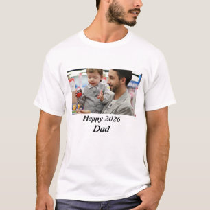 T-shirt Photo de Papa personnalisé joyeux 2026 