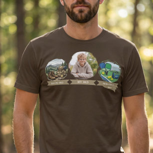 T-shirt Photo de Papa Randonnée Papa Pickleball Papa
