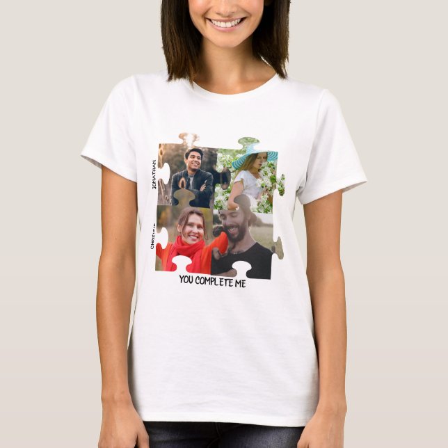 T-shirt Photo de pièce de puzzle personnalisée Vous me com (Devant)