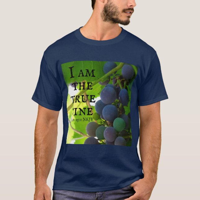 T-shirt Photo de Raisins Violets Évangile de Jean Bible Ve (Devant)