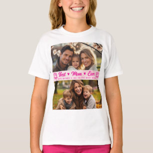 T-shirt Photo de texte élégant Fête des mères aquarelle ro