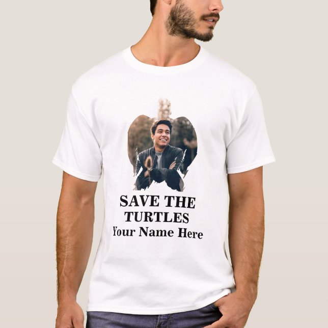 T-shirt Photo de tortue marine personnalisée sauver les to (Devant)