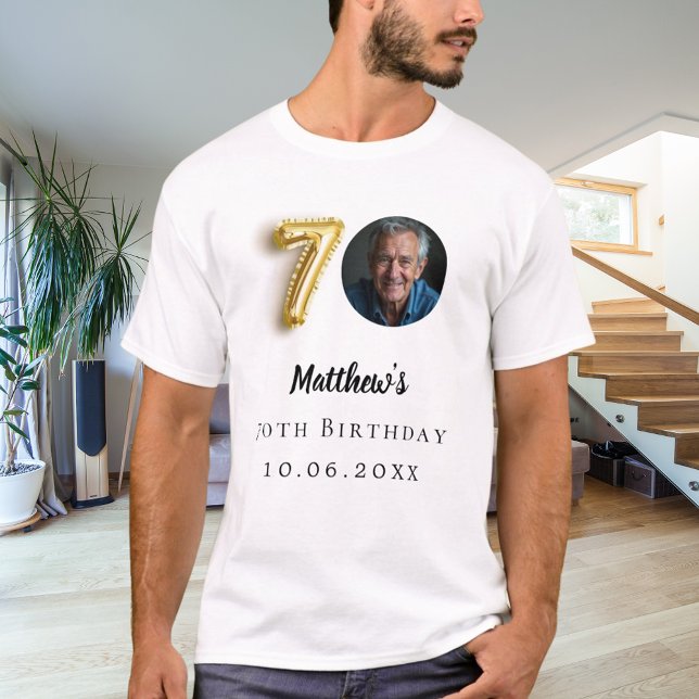 T-shirt photo d'or à 70e anniversaire (Créateur téléchargé)