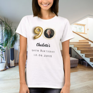 T-shirt photo d'or à 90e anniversaire