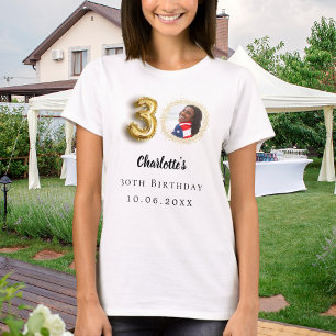 T-shirt photo d'or de 30e anniversaire