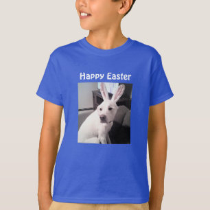 T-shirt Photo du chien mignon portant des oreilles lapin d