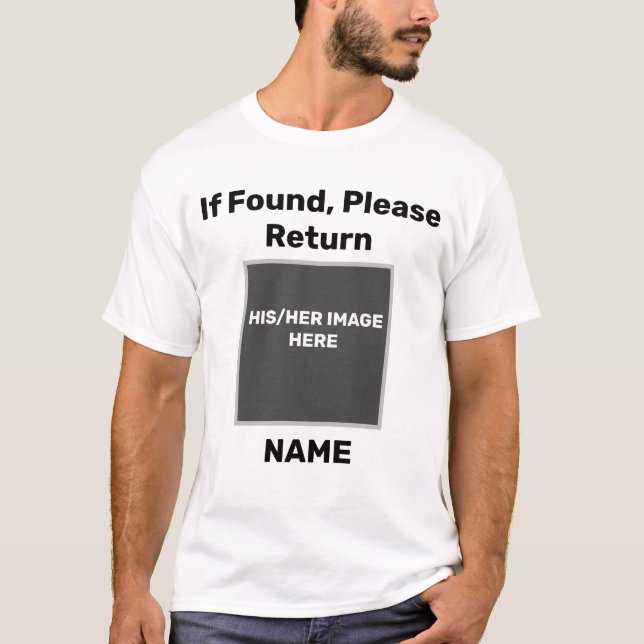 T-shirt Photo d'un couple perdu S'il vous plaît retourner  (Devant)