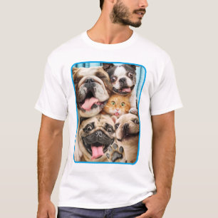 T-shirt Photo d'un groupe de chiens et de chats