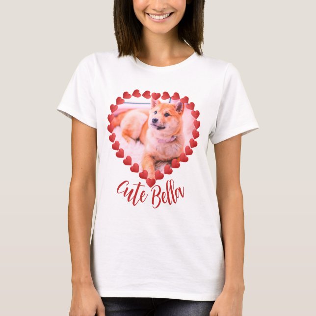 T-shirt Photo en forme de coeur d'amour (Devant)