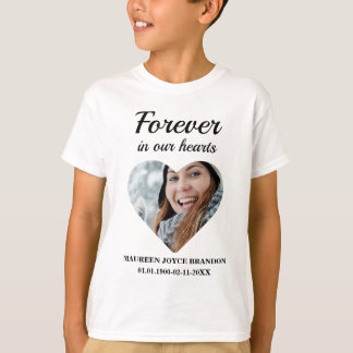 T-shirt Photo en forme de coeur Pour toujours dans nos coe