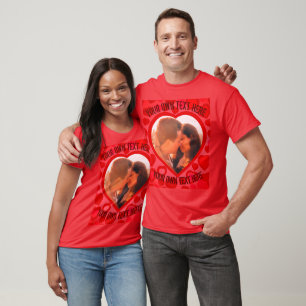 T-shirt Photo en forme de coeur rouge personnalisée
